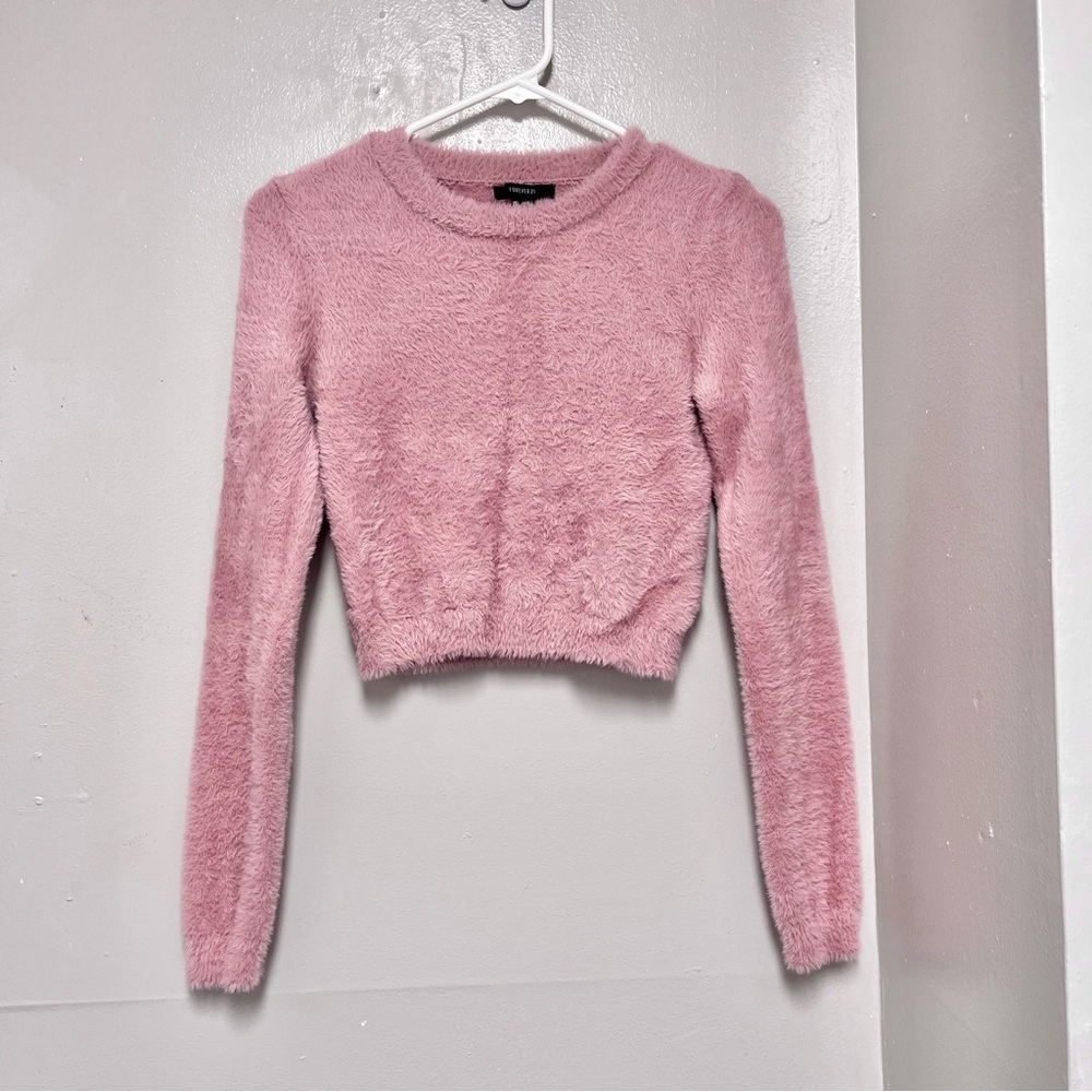 Forever 21 Fuzzy Pink Sweater